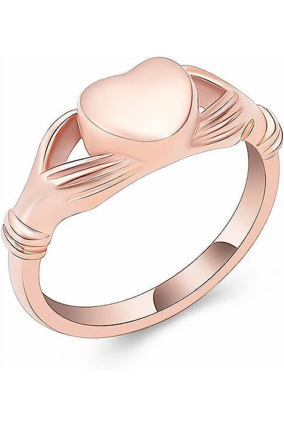 Heart Cremation Jewelry Urn Ring for Ashes Women Finger Ring Keepsake Memorial Jewelry Hold Loved Ones Ashes