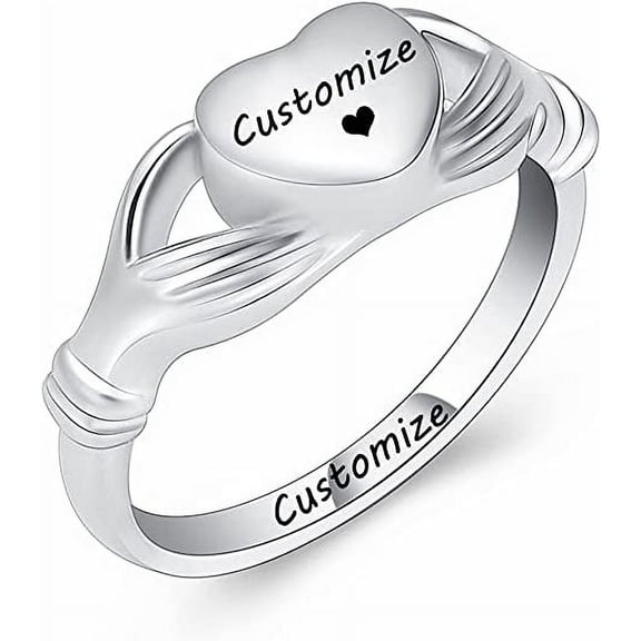 Heart Cremation Jewelry Urn Ring for Ashes Women Finger Ring Keepsake Memorial Jewelry Hold Loved Ones Ashes