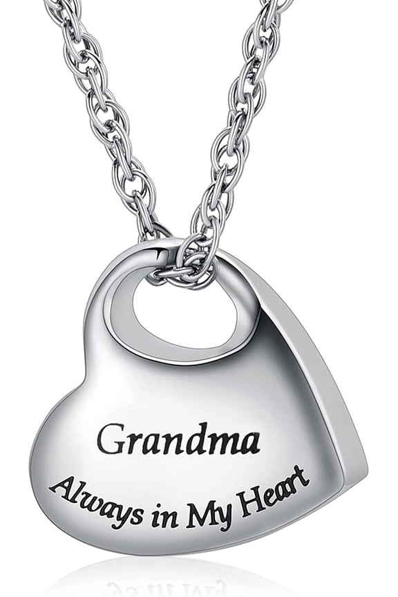 Heart Cremation Jewelry for Ashes - Heart Pendant Memorial Urn Necklace Ashes Holder Stainless Steel Keepsake Gift