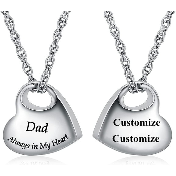 Heart Cremation Jewelry for Ashes - Heart Pendant Memorial Urn Necklace Ashes Holder Stainless Steel Keepsake Gift