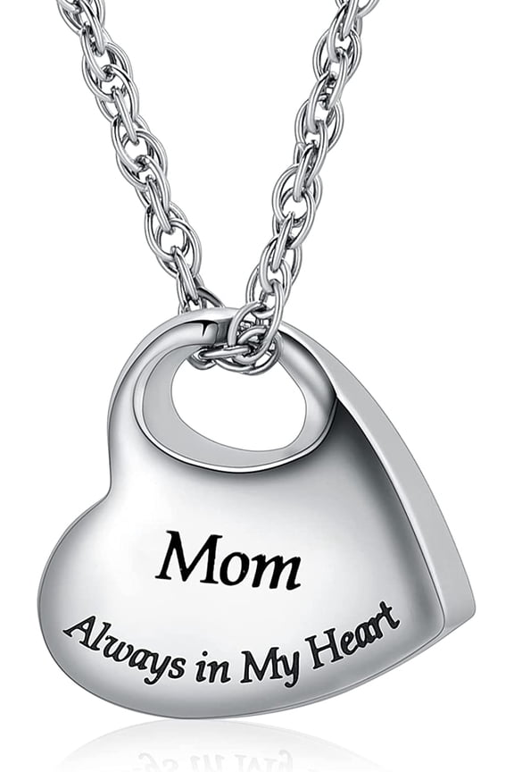 Heart Cremation Jewelry for Ashes - Heart Pendant Memorial Urn Necklace Ashes Holder Stainless Steel Keepsake Gift
