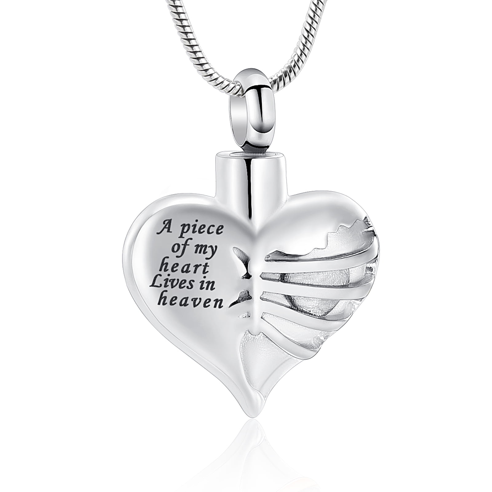 Heart Cremation Jewelry for Ashes Holder Urn Necklace for Loved One A Piece of My Heart Lives in Heaven