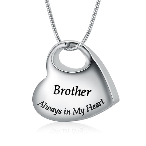 Heart Cremation Jewelry for Ashes Urn Necklace Lockets for Brother Ashes Holder Urn Pendants with Chain