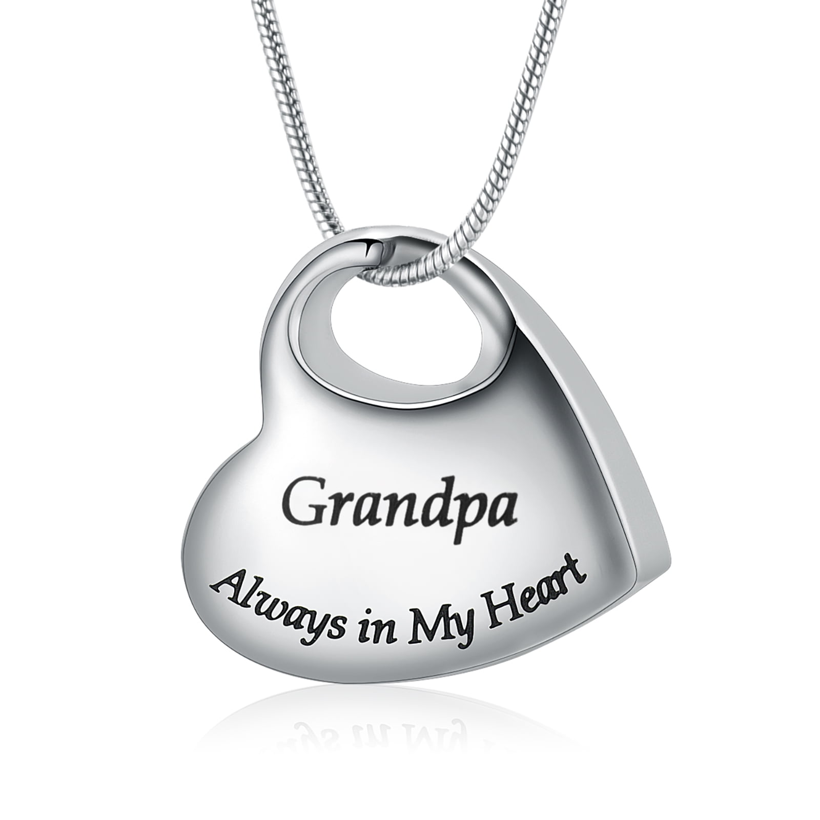 Heart Cremation Jewelry for Ashes Urn Necklace Lockets for Grandpa Ashes Holder Urn Pendants with Chain