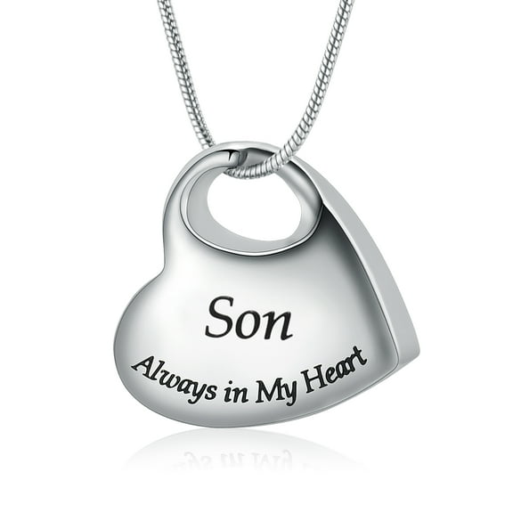 Heart Cremation Jewelry for Ashes Urn Necklace Lockets for Son Ashes Holder Urn Pendants with Chain
