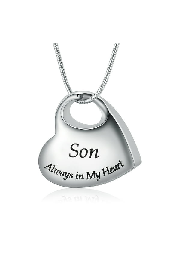 Heart Cremation Jewelry for Ashes Urn Necklace Lockets for Son Ashes Holder Urn Pendants with Chain