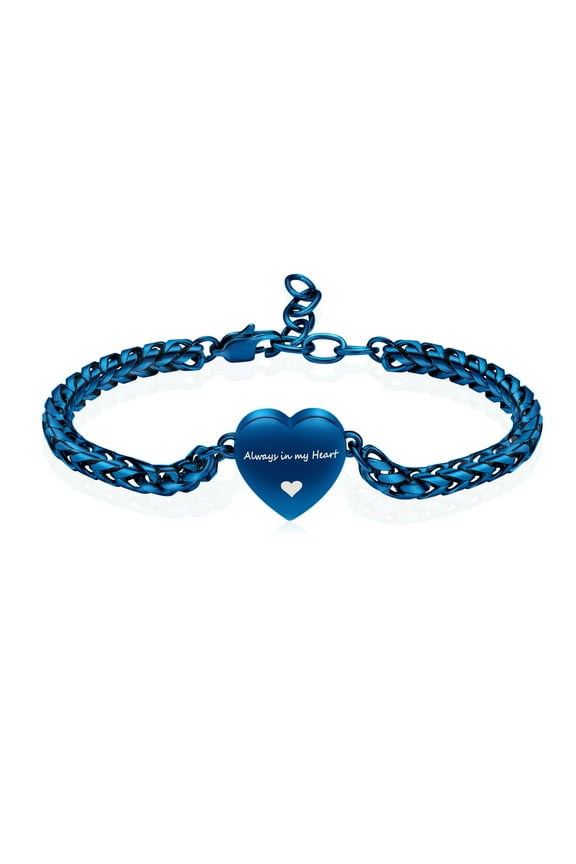 Heart Cremation Memorial Urn Bracelet for Ashes for Women Stainless Steel Adjustable Keepsake Bangle