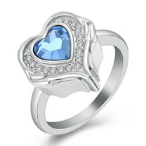 Heart Cremation Ring Holds Loved One's Ashes Urn Ring for Ashes for Human / Pet Memorial Keepsake Ring Crystal Heart Urn Ashes Figer Ring