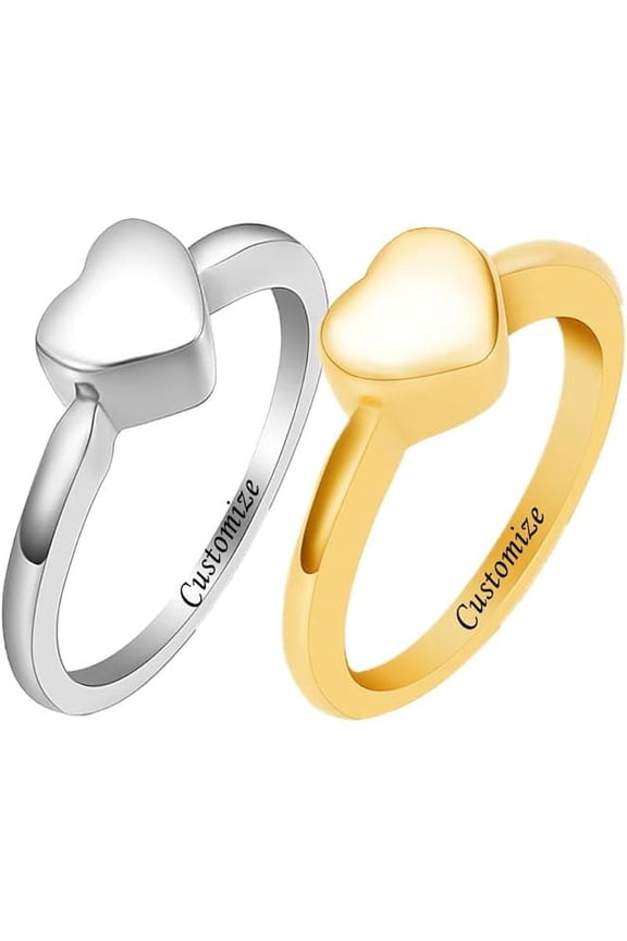Heart Cremation Ring for Ashes - Human / Pet Urn Keepake Rings Memorial Jewelry Heart Urn Ring for Ashes