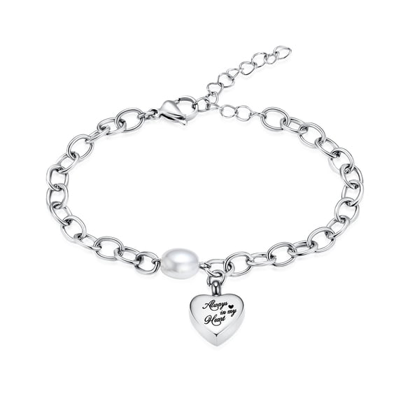 Heart Cremation Urn Bracelet for Ashes: Pearl Urn Ashes Bracelet Memorial Jewelry Bereavement Keepsake Gifts for Loss of a Loved One