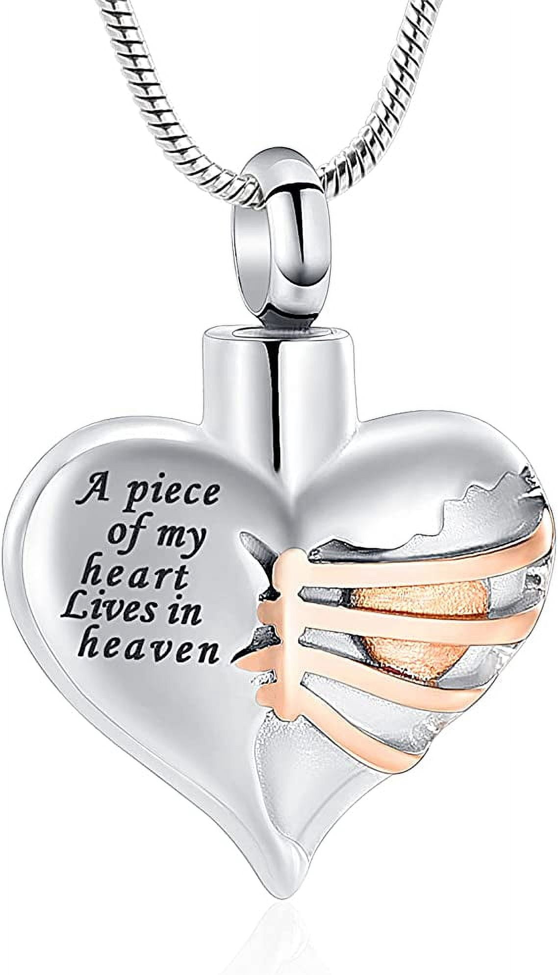 Memorial Heart Urn Necklace For Ashes - Stainless Steel Keepsake Pendant For Loved Ones Or Pets - View #11