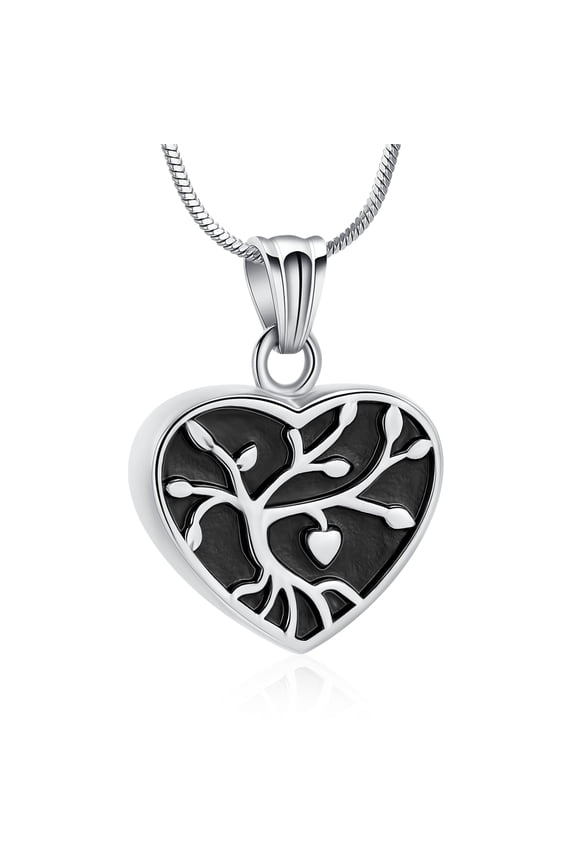 Heart Cremation Urn Necklace for Ashes Tree of Life Heart Memorial Urn Ashes Necklace for Loved One Cremation Memorial Keepsake Jewelry