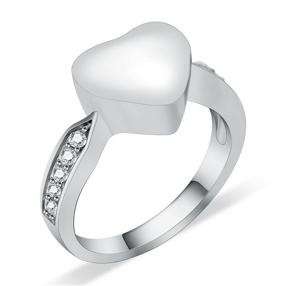 Heart Cremation Urn Ring for Ashes Keepsake Urn Jewelry Memorial Ring for Women Stainless Steel Heart Shape Urn Ring for Ashes Cremation Memorial Jewelry