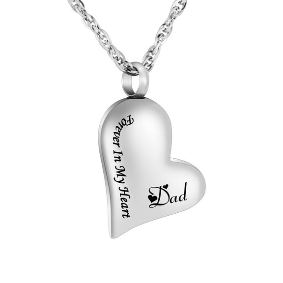 Heart Cremtion Jewelry for Ashes Holder Urn Necklace for Dad Memorial Urn Pendants with Chain