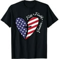 thumbnail image 1 of Heart Cross Faith Fourth 4th Of July Patriotic Christians T-Shirt, 1 of 3