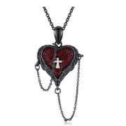 Heart Crosses Featuring Gothic Pendant Necklace Representing Love for Dark Culture Devotees