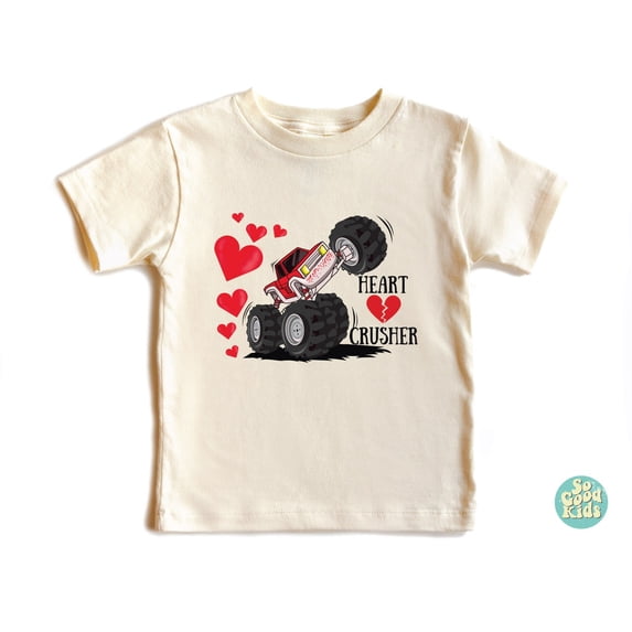 Heart Crusher Kids Shirt, Valentines Day Shirt Toddler Boy, Monster Truck Shirt, Kids Love Shirt, Boys Valentine Shirt, New Born, Baby Shower Gift, New Parents Gift