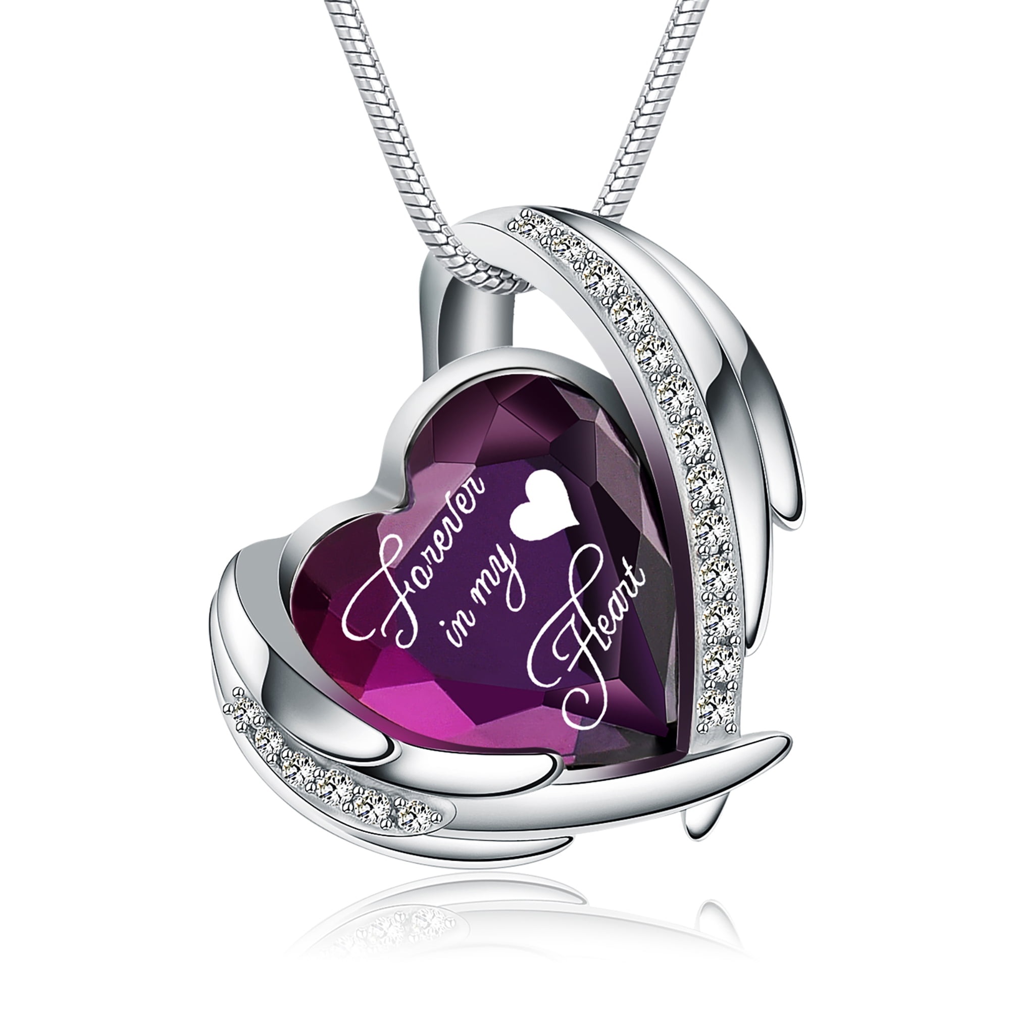 Heart Crystal Cremation Urn Necklace for Ashes, Stainless Steel