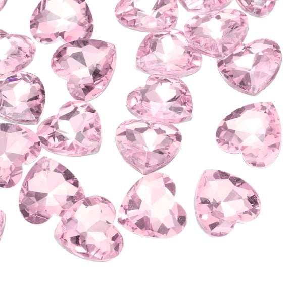 Heart Crystal Rhinestones, 12mm Pointback Glass Rhinestone Crystals Gems for DIY Crafts Jewelry Making Costume Decorating, Pack of 30 (Pink)