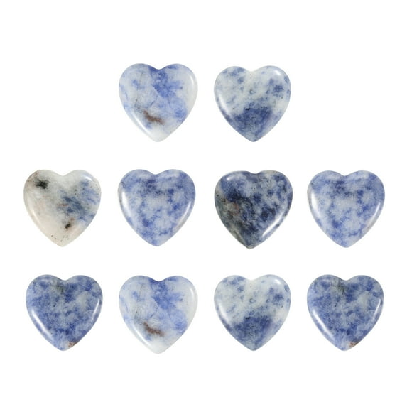 Heart Crystals Stone, Natural Crystal Polished Love Gemstone Rose Quartz Pocket Bulk Set Gifts Blue