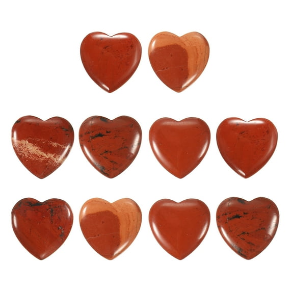 Heart Crystals Stone, Natural Crystal Polished Love Gemstone Rose Quartz Pocket Bulk Set Gifts Red