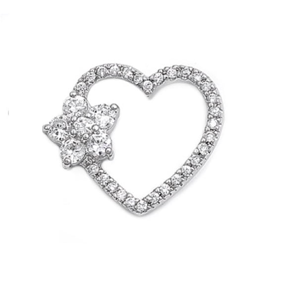 Heart Cubic Zirconia Pendant Sterling Silver