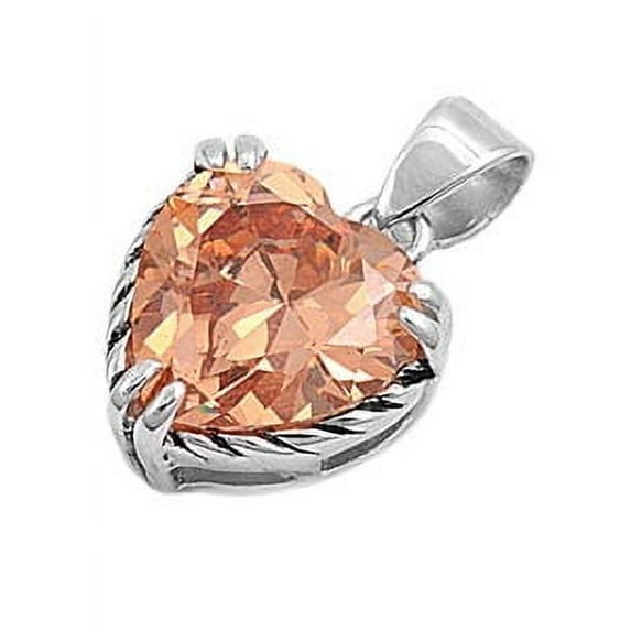 Heart Cubic Zirconia Pendant Sterling Silver