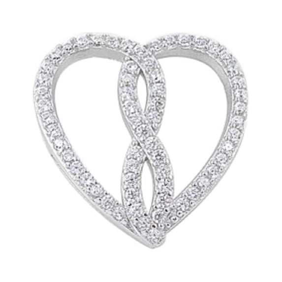 Heart Cubic Zirconia Pendant Sterling Silver