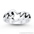 thumbnail image 1 of Heart, Curb Links, Splitshank Band Love Charm Ring in Oxidized .925 Sterling Silver, 1 of 1