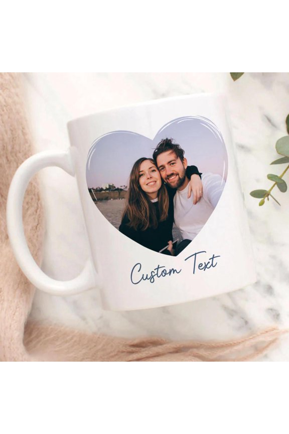 Heart Custom Photo, Custom Coffee Mugs, Valentine'S Day Gift, Anniversary Gifts, Bekilab, 11oz-15oz Mug