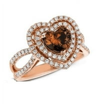 Heart Cut Brown Diamond Ring in 14k Rose Gold Finish - Proposal Ring - Birthday gift