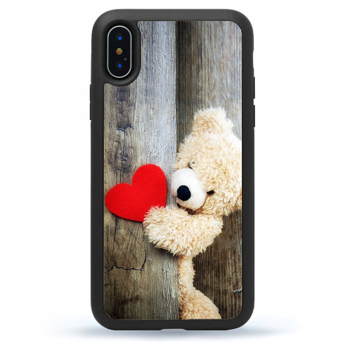Heart Cute Teddy Bear Phone Case Love Slim Shockproof Hard Rubber