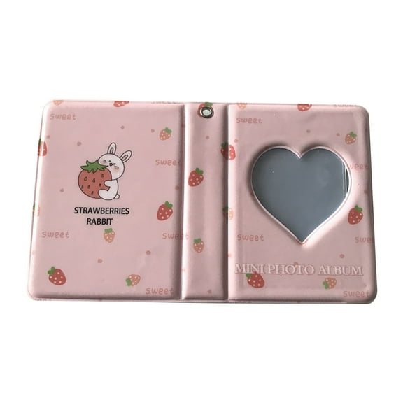 Heart Cutout Photo Album, Mini Photo Card Binder with 32 Pockets, Business Card Holder, Love-Themed Photo Organizer for Photos, Cards, and Keepsakes