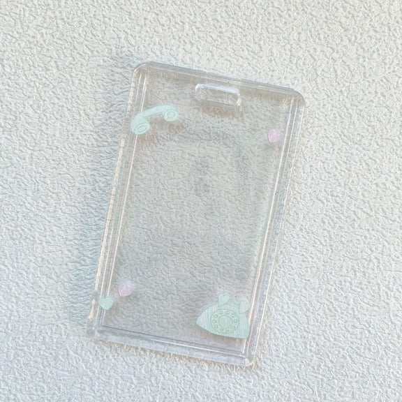 Heart Daisy Flower Bow Star Border Card Holder Acrylic Transparent Card Holder Photo Card Organizer Slipcover Campus Card Case