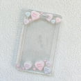 thumbnail image 1 of Heart Daisy Flower Bow Star Border Card Holder Acrylic Transparent Card Holder Photo Card Organizer Slipcover Campus Card Case, 1 of 8