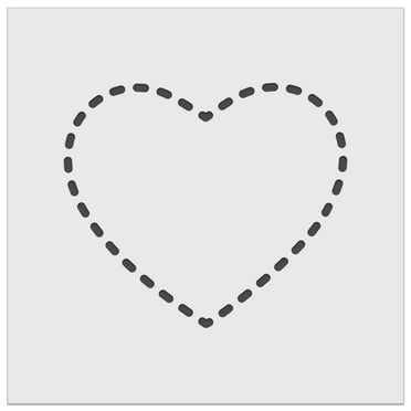 Heart Dashed Love Outline DIY Cookie Wall Craft Stencil - 5.5 Inch