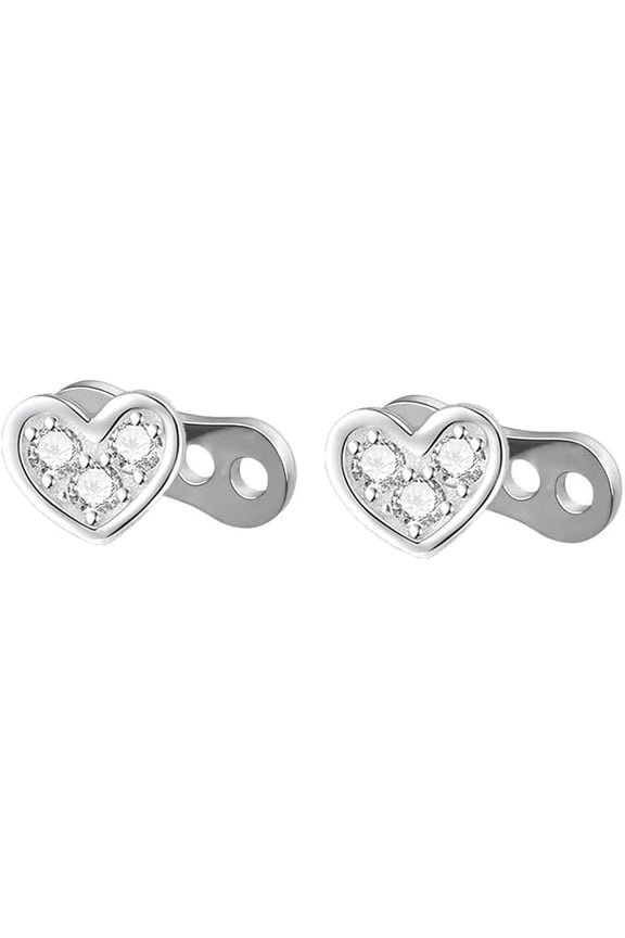 Heart Dermal Anchor Tops and Base Stainless Steel Cubic Zirconia Surface Skin Body Piercing Internally Threaded Microdermals Body Jewelry for Women Men