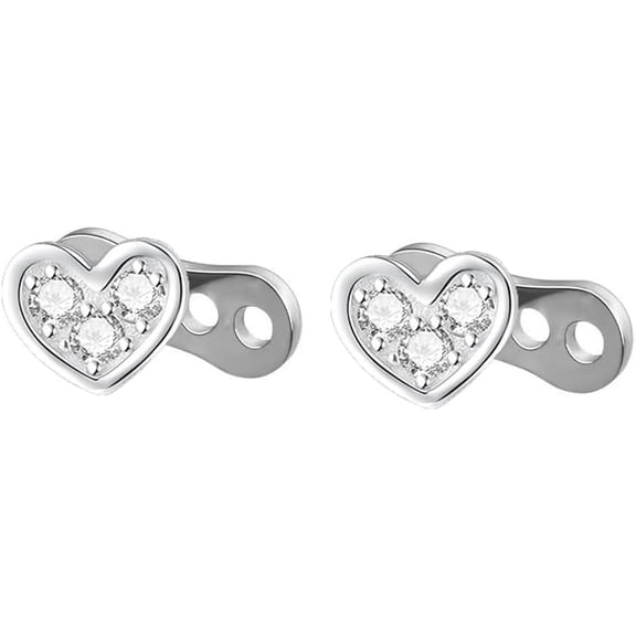 Heart Dermal Anchor Tops and Base Stainless Steel Cubic Zirconia Surface Skin Body Piercing Internally Threaded Microdermals Body Jewelry for Women Men