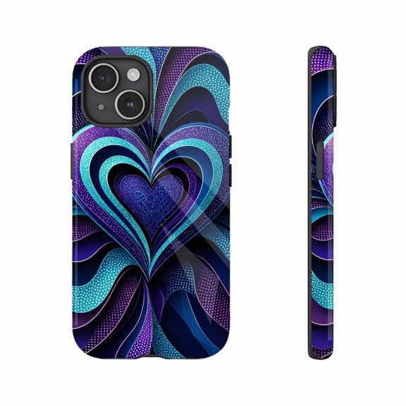 Heart Design Artistic Glitter Gradient iPhone Case, Ideal for Valentine’s Day Gift, Compatible with iPhone 11/12/13/14/15/16 (Pro Max/Plus)