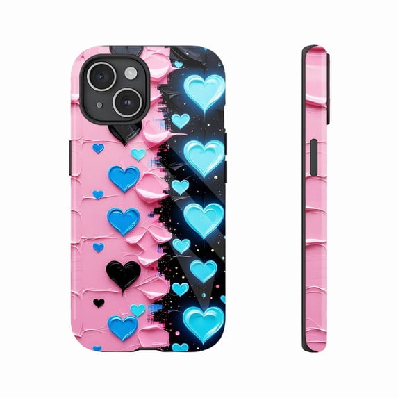 Heart Design Artistic Phone Case for Trendy Teens & Students Compatible with iPhone 11/12/13/14/15/16 (Pro Max/Plus)