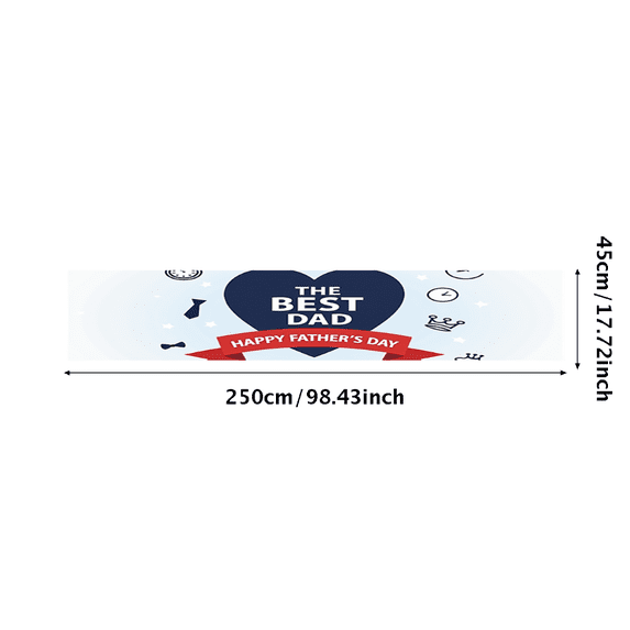 Heart Design Banner Father's Day Banner Crown Pattern Banner Happy Father's Day Banner for Family Gathering Dad's Day Celebration Home Decoration