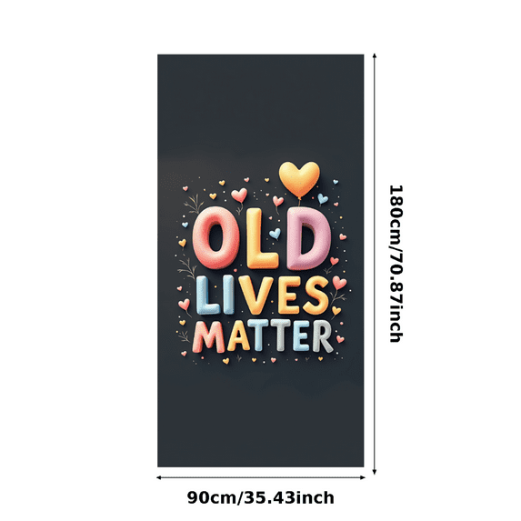 Heart Design Colorful Letters Old Lives Matter Banner for Retirement Party Elderly Appreciation Community Event