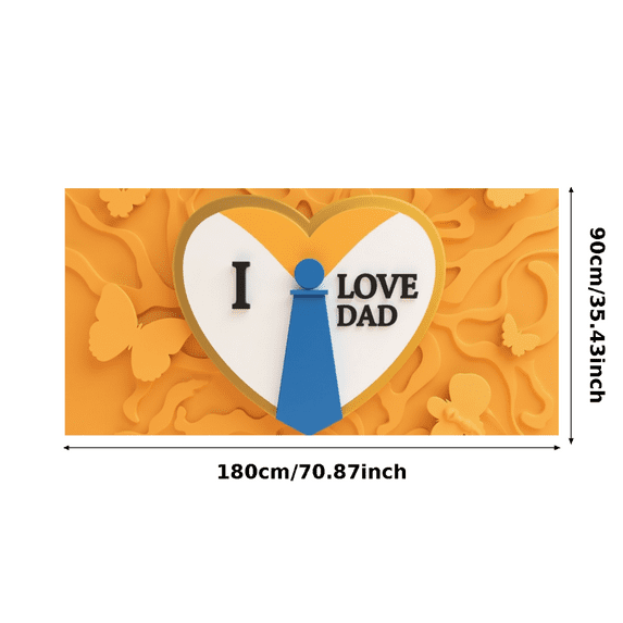 Heart Design Father's Day I Love Dad Decorative Banner for Father's Day Celebration Birthday Party Indoor Decor