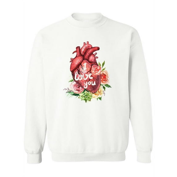 Heart Design I Love You. Sweatshirt Women -Image by Shutterstock, Female Large