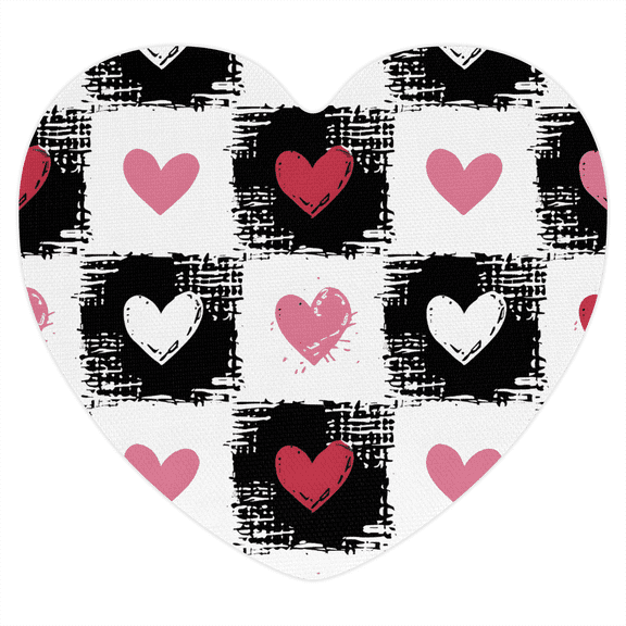 Heart Design Placemats 1-Pack, PVC Love Heart Placemat Table Mats Heat-Resistant Reusable, 14x13 Inch Kitchen Dining Decor for Gathering Holiday Gift