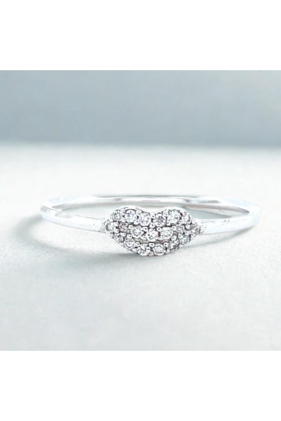 Heart Diamond Ring, 14k Solid Gold, Natural Diamonds, Proposal Ring, Everyday Wear Stackable Jewelry, Ready To Ship, Women's Day Gift