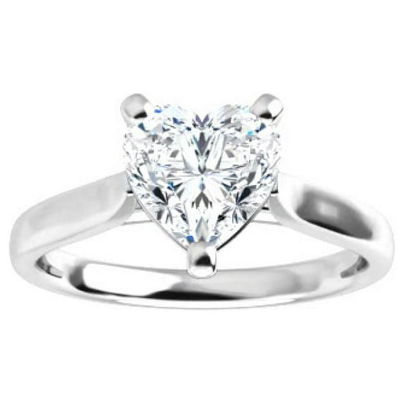 Heart Diamond Solitaire Engagement Ring,14k White Gold (1 Ct,I Color,VVS2 Clarity) IGL Certified