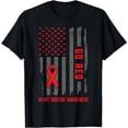 thumbnail image 1 of Heart Disease American Flag Go Red Heart Disease Awareness T-Shirt, 1 of 4
