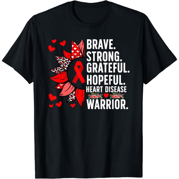 Heart Disease Warrior Heart Disease Awareness, Month T-Shirt mens t hirt men，black，women，misfits，journey ，boys