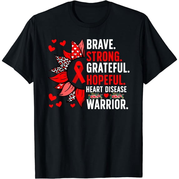 Heart Disease Warrior Heart Disease Awareness Month T-Shirt
